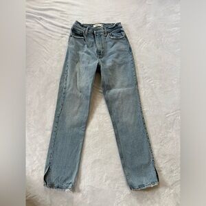 Ultra High rise Abercrombie Jeans Split Hem. Size 26 short (Size 2 short)